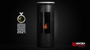 La Nordica-Extraflame AMIKA stove with SCHOTT ROBAX® NightView, German Design Award WINNER 2021